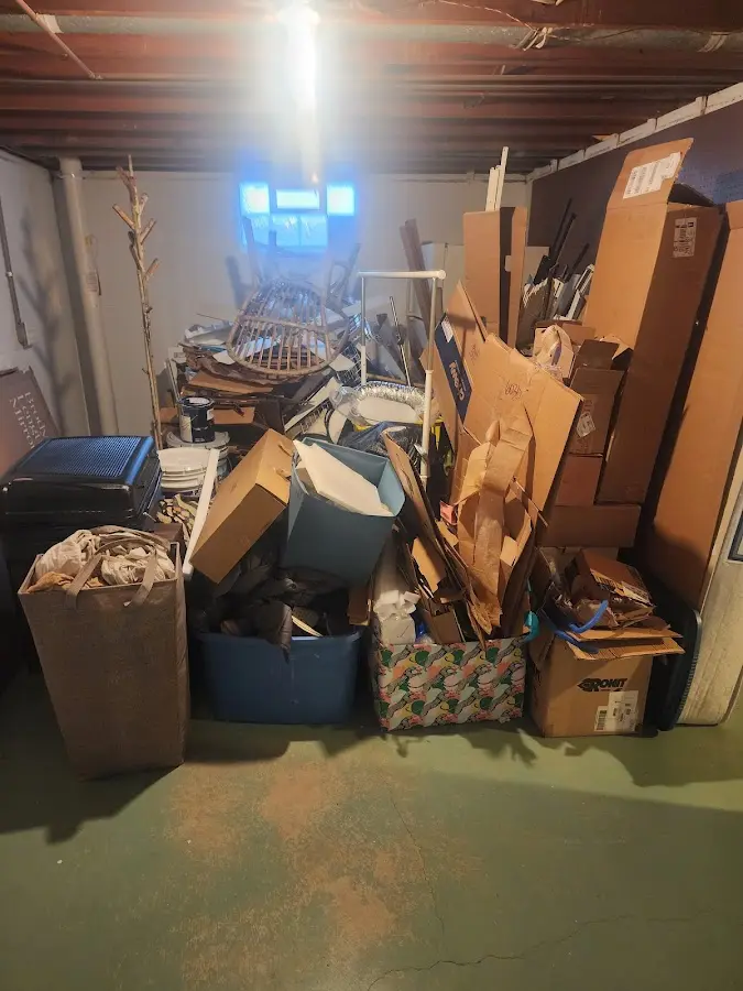 Roll-off dumpster container at job site for 4 Yard Dumpster Rental in Fallston